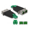 Delock LWL Hybrid Kupplung LC Duplex Stecker zu SC Duplex Buchse grün