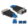 Delock LWL Hybrid Kupplung LC Duplex Stecker zu SC Duplex Buchse blau