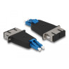 Delock LWL Hybrid Kupplung LC Duplex Stecker zu SC Duplex Buchse blau