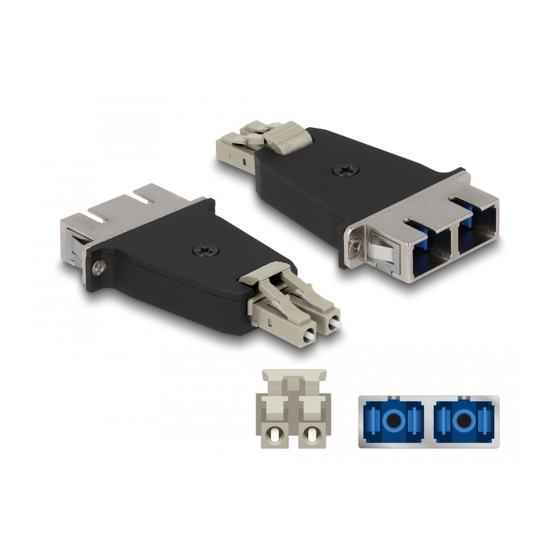 Delock LWL Hybrid Kupplung LC Duplex Stecker zu SC Duplex Buchse beige