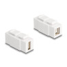Delock Keystone Modul USB 2.0 Typ-A Buchse zu USB 2.0 Typ-B Buchse beidseitig einbaubar weiß