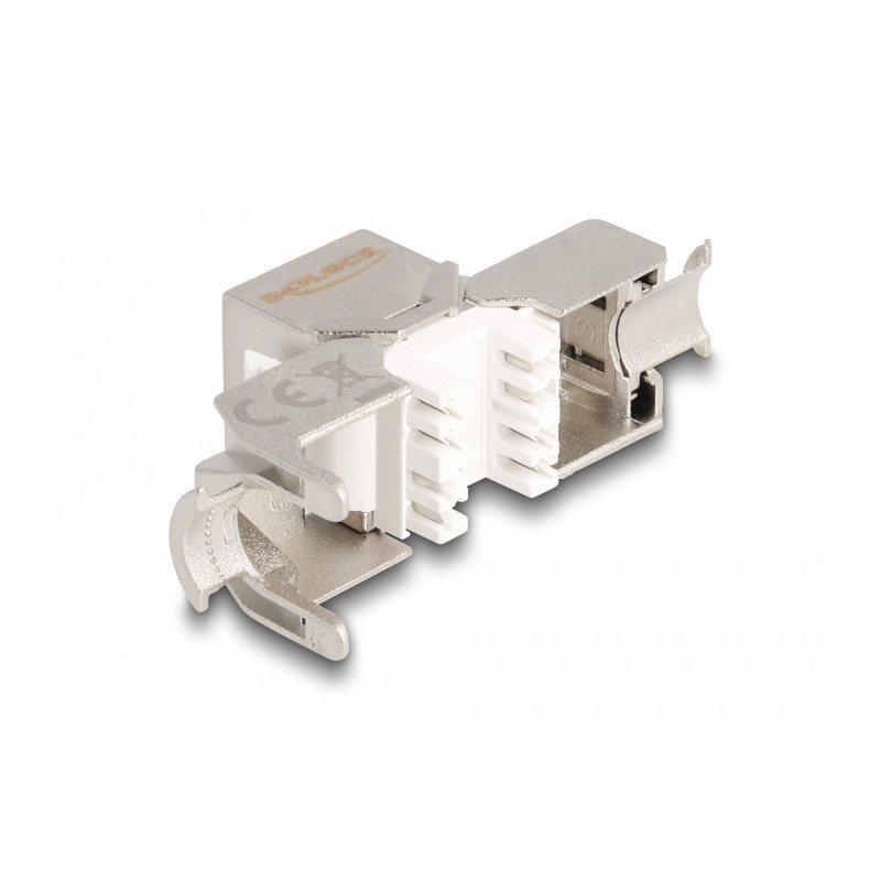 Delock Keystone Modul RJ45 Buchse zu LSA Cat.6A werkzeugfrei mit roter Staubschutzkappe