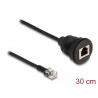 Delock Kabel RJ12 Stecker zu RJ12 Buchse zum Einbau 30 cm schwarz