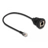 Delock Kabel RJ12 Stecker zu RJ12 Buchse zum Einbau 30 cm schwarz