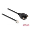 Delock Kabel RJ10 Stecker zu RJ10 Buchse zum Einbau 30 cm schwarz