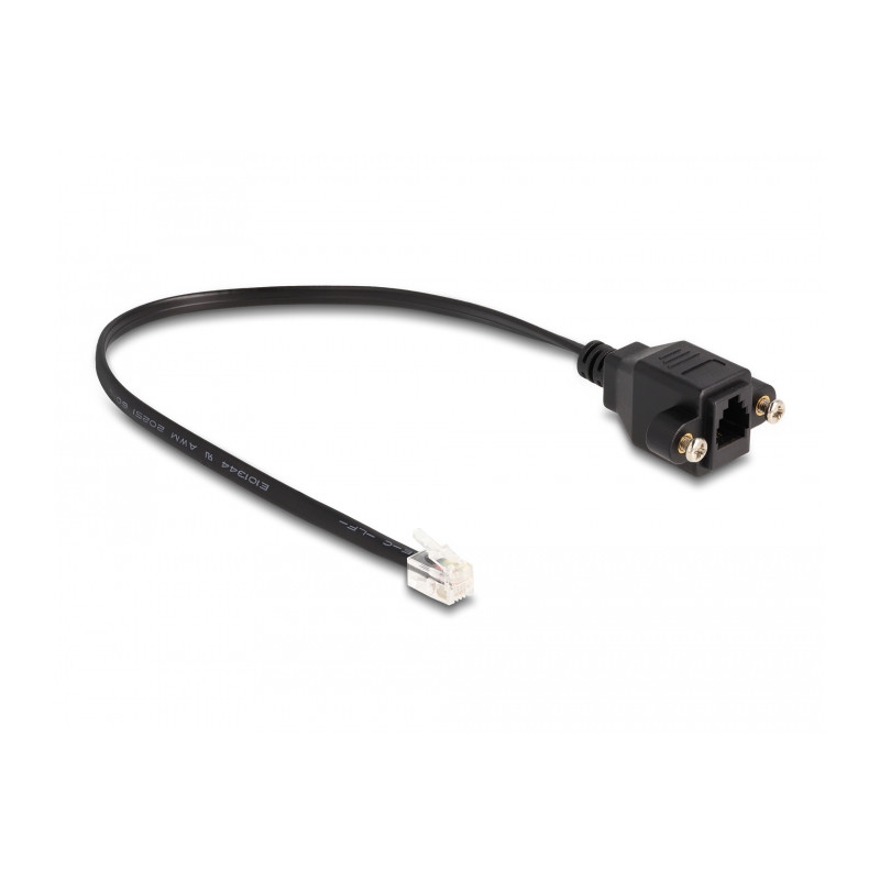 Delock Kabel RJ10 Stecker zu RJ10 Buchse zum Einbau 30 cm schwarz