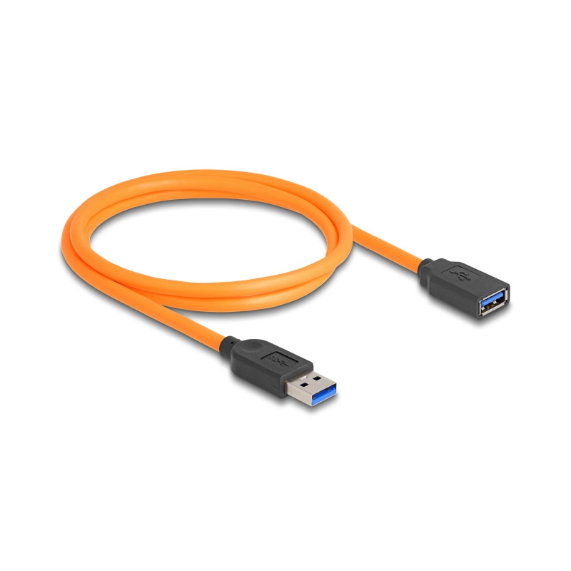 Delock USB 5 Gbps Kabel USB Typ-A Stecker zu USB Typ-A Buchse für Tethered Shooting 1 m orange