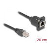 Delock D-Typ RJ45 Kabel Stecker zu Buchse Cat.5e schwarz 20 cm