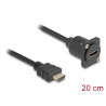 Delock D-Typ HDMI Kabel Stecker zu Buchse schwarz 20 cm
