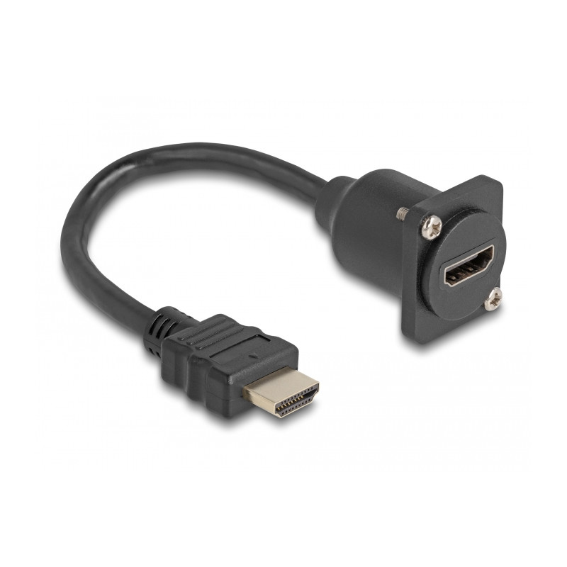 Delock D-Typ HDMI Kabel Stecker zu Buchse schwarz 20 cm