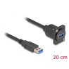 Delock D-Typ USB 5 Gbps Kabel Typ-A Stecker zu Typ-A Buchse schwarz 20 cm