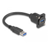 Delock D-Typ USB 5 Gbps Kabel Typ-A Stecker zu Typ-A Buchse schwarz 20 cm