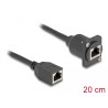 Delock D-Typ RJ45 Kabel Buchse zu Buchse Cat.5e schwarz 20 cm