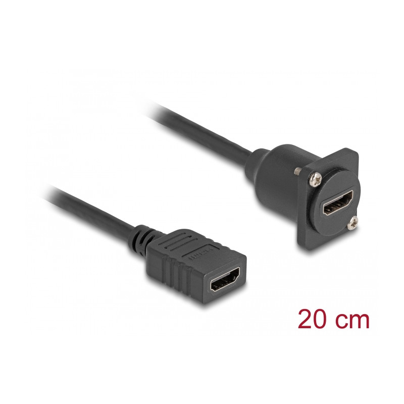 Delock D-Typ HDMI Kabel Buchse zu Buchse schwarz 20 cm