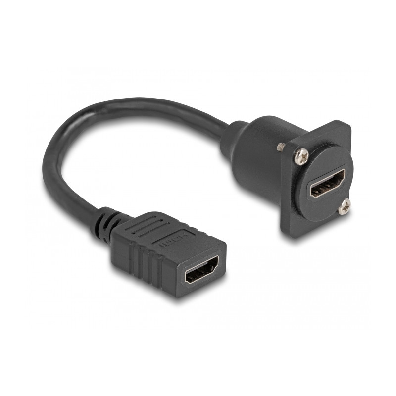 Delock D-Typ HDMI Kabel Buchse zu Buchse schwarz 20 cm
