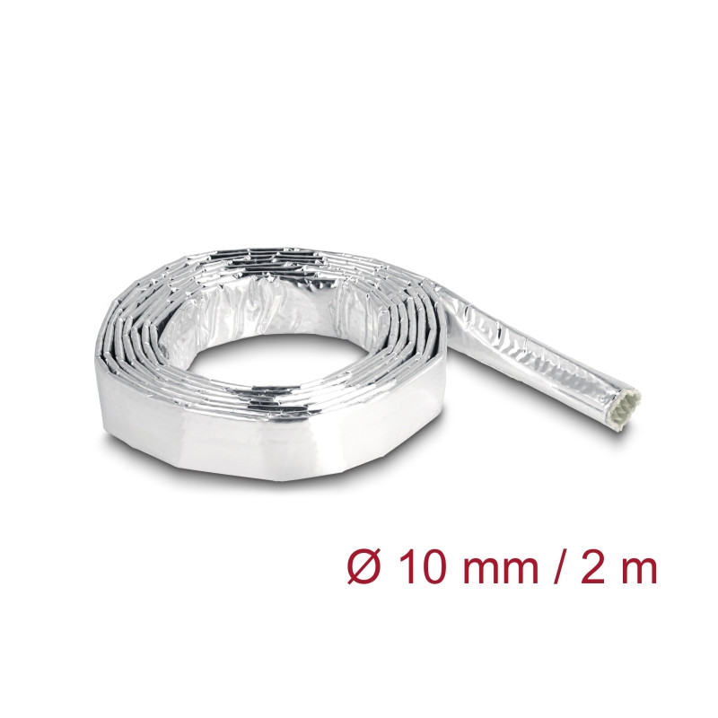 Delock Kabelschlauch aus Glasfasergeflecht und Aluminium 2 m x 10 mm