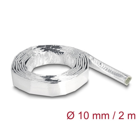 Delock Kabelschlauch aus Glasfasergeflecht und Aluminium 2 m x 10 mm
