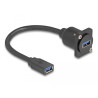 Delock D-Typ USB 5 Gbps Kabel Typ-A Buchse zu Typ-A Buchse schwarz 20 cm
