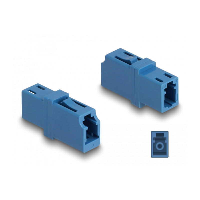 Delock LWL Kupplung LC Simplex Buchse zu LC Simplex Buchse UPC blau