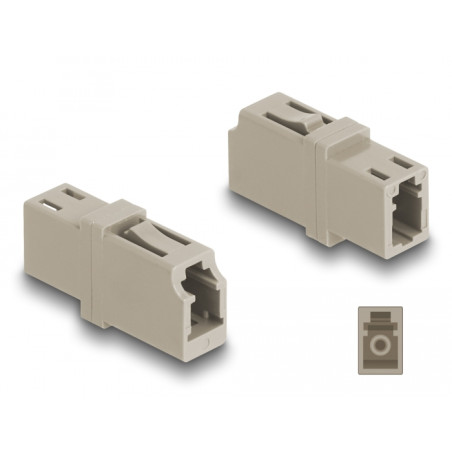 Delock LWL Kupplung LC Simplex Buchse zu LC Simplex Buchse OM1/OM2 beige