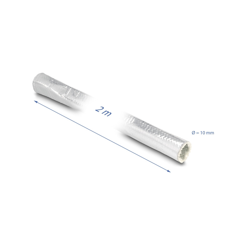 Delock Kabelschlauch aus Glasfasergeflecht und Aluminium 2 m x 10 mm