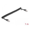 Delock RJ45 Spiralkabel Stecker zu Stecker Cat.5e 1 m schwarz