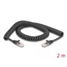 Delock RJ45 Spiralkabel Stecker zu Stecker Cat.5e 2 m schwarz
