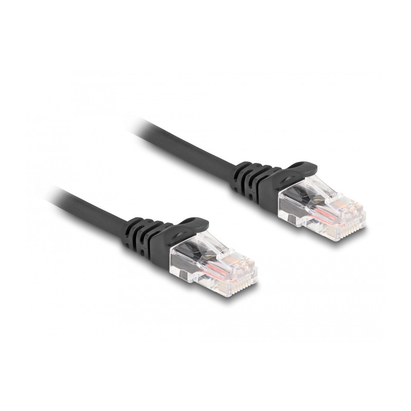 Delock RJ45 Spiralkabel Stecker zu Stecker Cat.5e 2 m schwarz