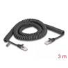 Delock RJ45 Spiralkabel Stecker zu Stecker Cat.5e 3 m schwarz