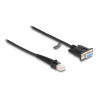 Delock Spiralkabel RJ50 Stecker zu D-Sub 9 Buchse 1,5 m schwarz