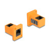 Delock D-Typ Modul RJ45 Buchse zu Buchse 90° gewinkelt orange