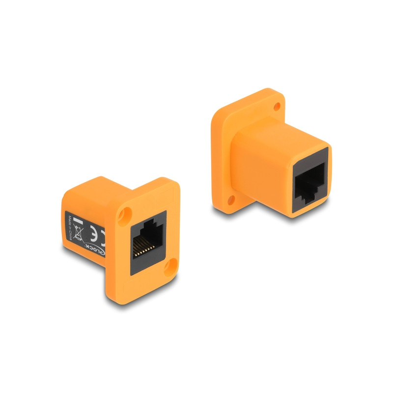 Delock D-Typ Modul RJ45 Buchse zu Buchse orange