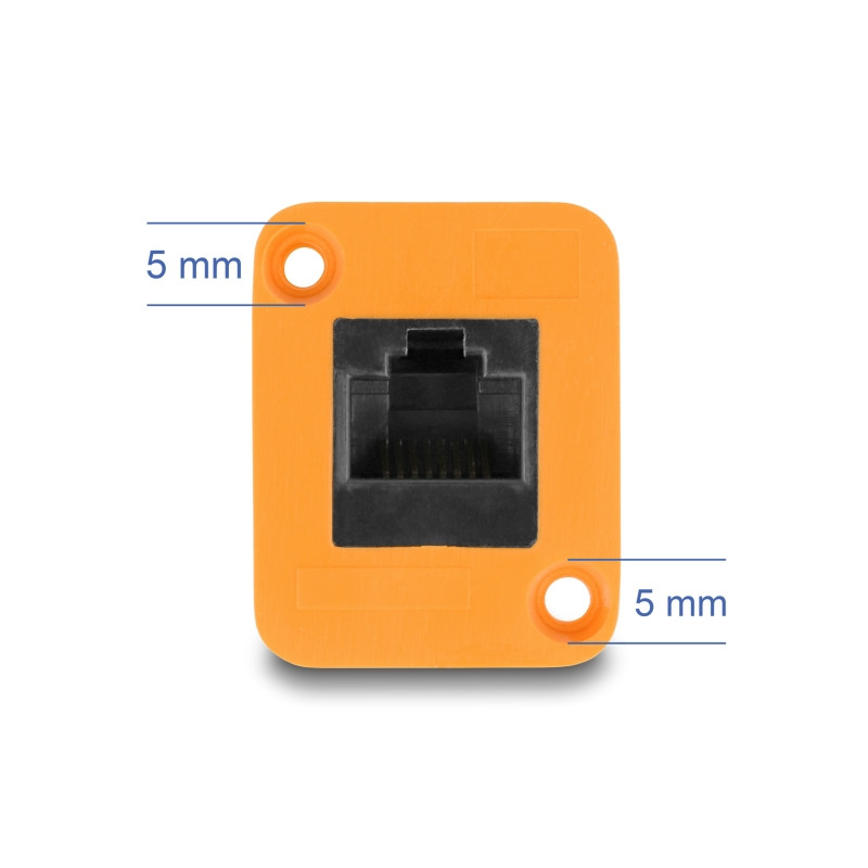 Delock D-Typ Modul RJ45 Buchse zu Buchse orange