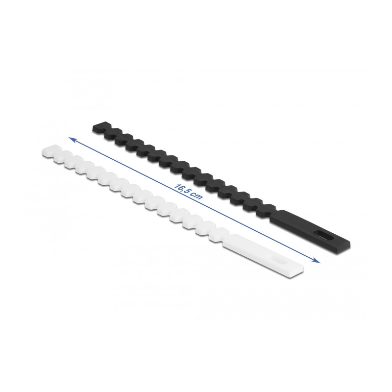 Delock Kabelbinder flexibel wiederverwendbar 20 Stück schwarz / weiß