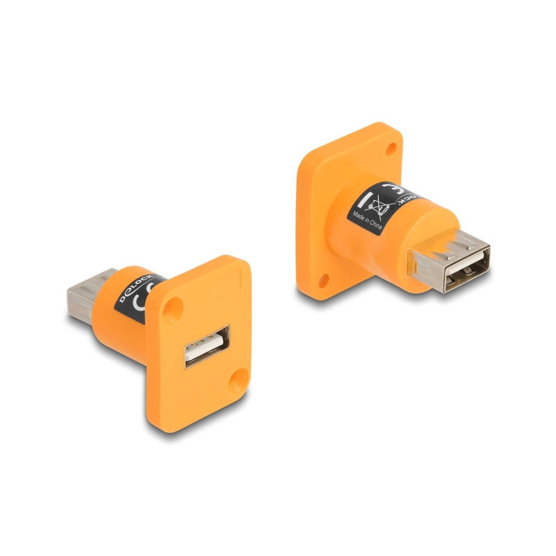 Delock D-Typ Modul USB 2.0 Typ-A Buchse zu Buchse orange