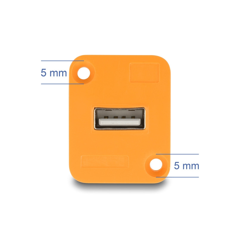 Delock D-Typ Modul USB 2.0 Typ-A Buchse zu Buchse orange