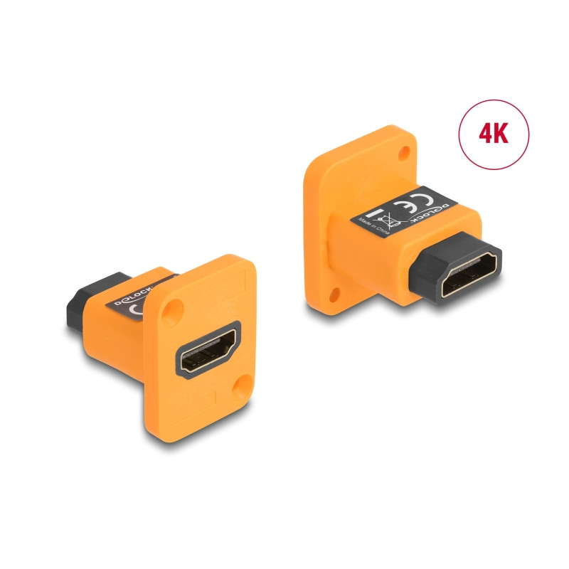 Delock D-Typ Modul HDMI-A Buchse zu Buchse 4K orange