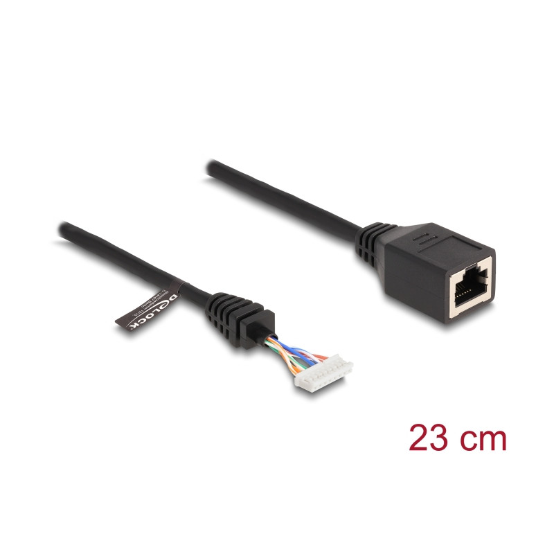 Delock Kabel RJ45 Buchse zu Pfostenbuchse 2,00 mm 8 Pin Cat.5e 23 cm schwarz