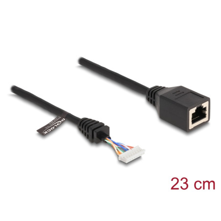 Delock Kabel RJ45 Buchse zu Pfostenbuchse 2,00 mm 8 Pin Cat.5e 23 cm schwarz