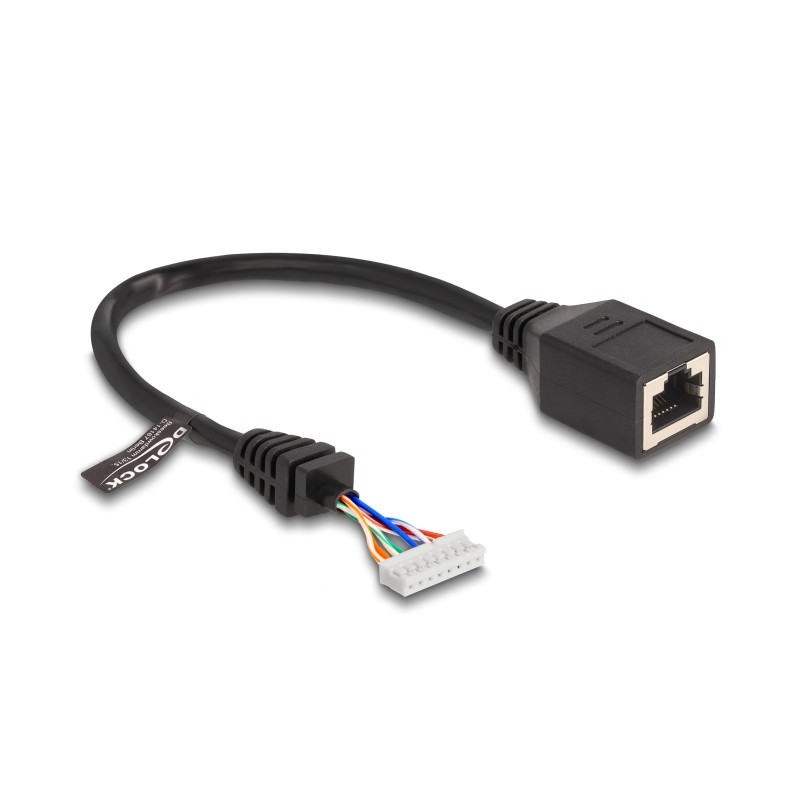 Delock Kabel RJ45 Buchse zu Pfostenbuchse 2,00 mm 8 Pin Cat.5e 23 cm schwarz