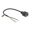 Delock Kabel RJ45 Buchse zu Pfostenbuchse 1,25 mm 4 Pin und Pfostenbuchse 1,25 mm 6 Pin Cat.5e 30 cm schwarz