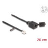 Delock Kabel RJ12 Stecker zu RJ12 Buchse mit Verschlusskappe 20 cm schwarz