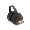 Delock Kabelverbinder USB 2.0 Typ-B Buchse zu USB 2.0 Typ-A Buchse zum Einbau mit Bajonett-Verschlusskappe IP68 staub- und wasse