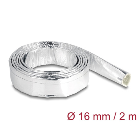 Delock Kabelschlauch aus Glasfasergeflecht und Aluminium 2 m x 16 mm