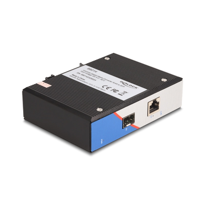 Delock Industrie Gigabit Medienkonverter RJ45 zu SFP für Hutschiene