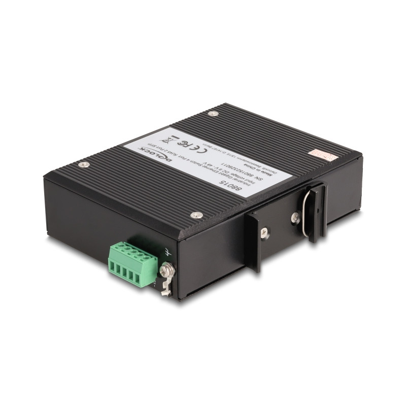 Delock Industrie Gigabit Ethernet Switch 4 Port RJ45 2 Port SFP für Hutschiene
