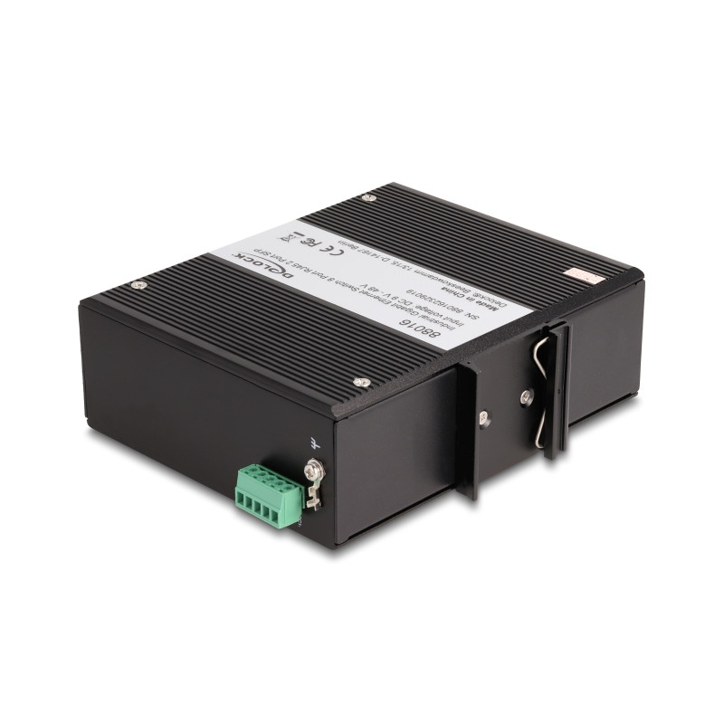 Delock Industrie Gigabit Ethernet Switch 8 Port RJ45 2 Port SFP für Hutschiene
