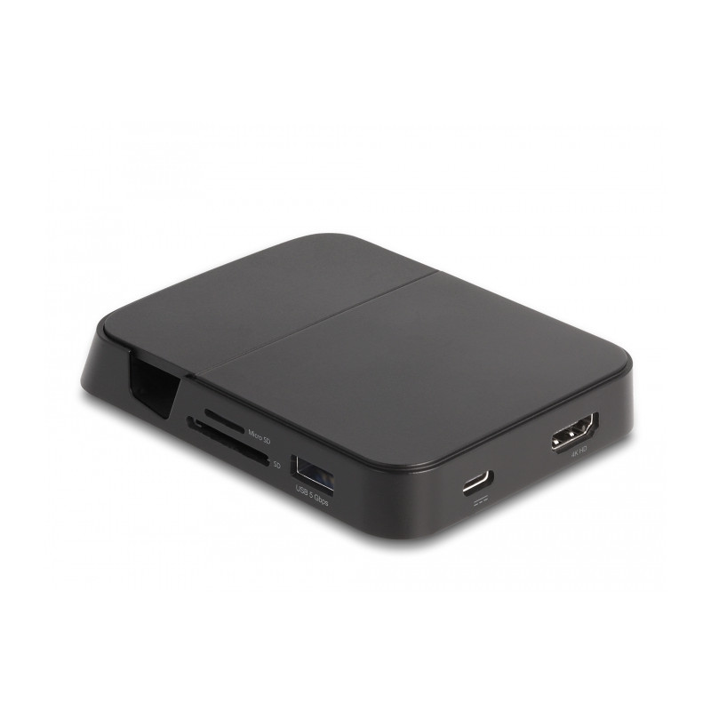 Delock Smartphone Dockingstation 4K mit integrierter Halterung - HDMI / USB / Hub / SD / Micro SD für Android oder Windows