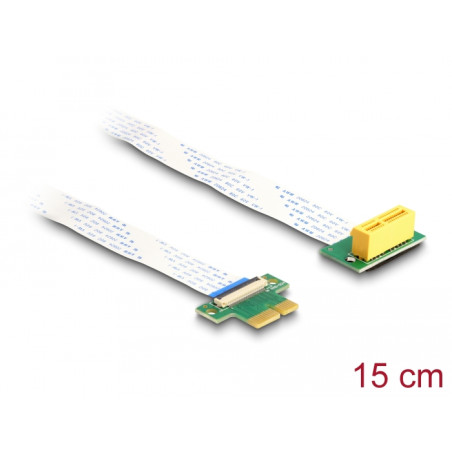 Delock Riser Karte PCI Express x1 Stecker zu x1 Slot 90° gewinkelt mit FPC Kabel 15 cm