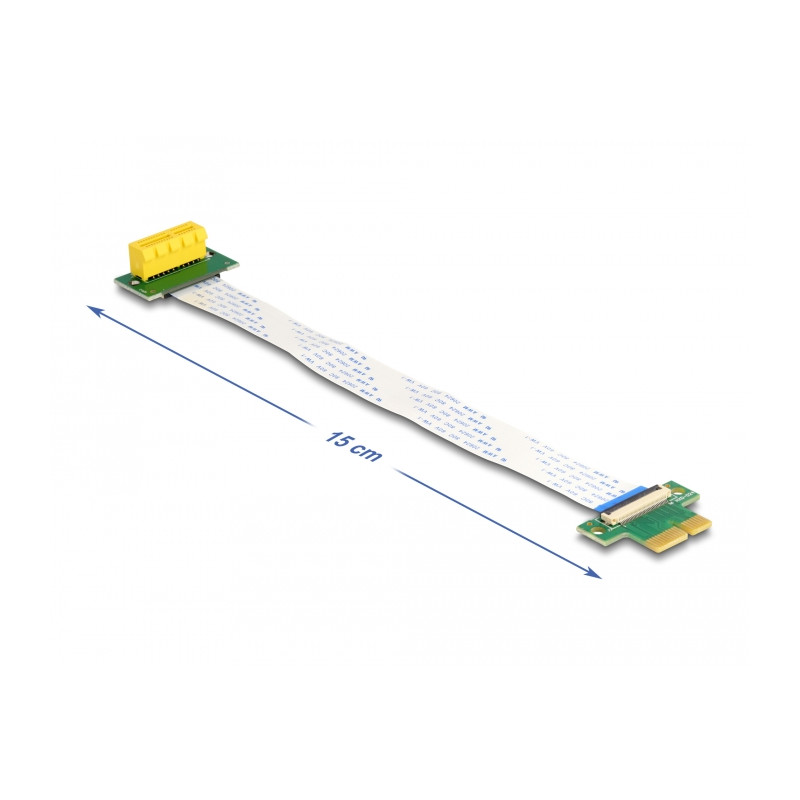 Delock Riser Karte PCI Express x1 Stecker zu x1 Slot 90° gewinkelt mit FPC Kabel 15 cm